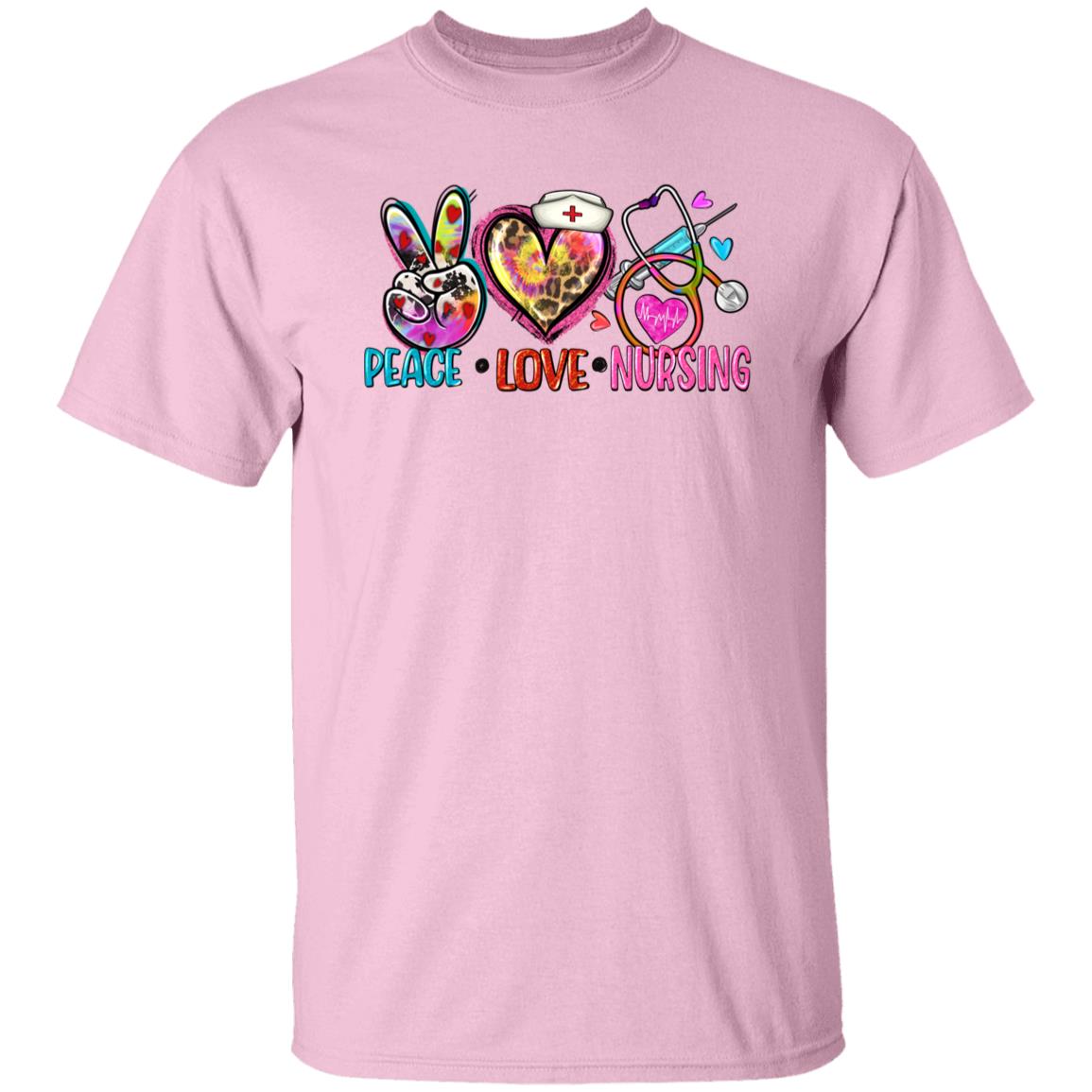 Peace Love Nursing T-shirt gift cute Registered Nurse Practitioner tee-Family-Gift-Planet