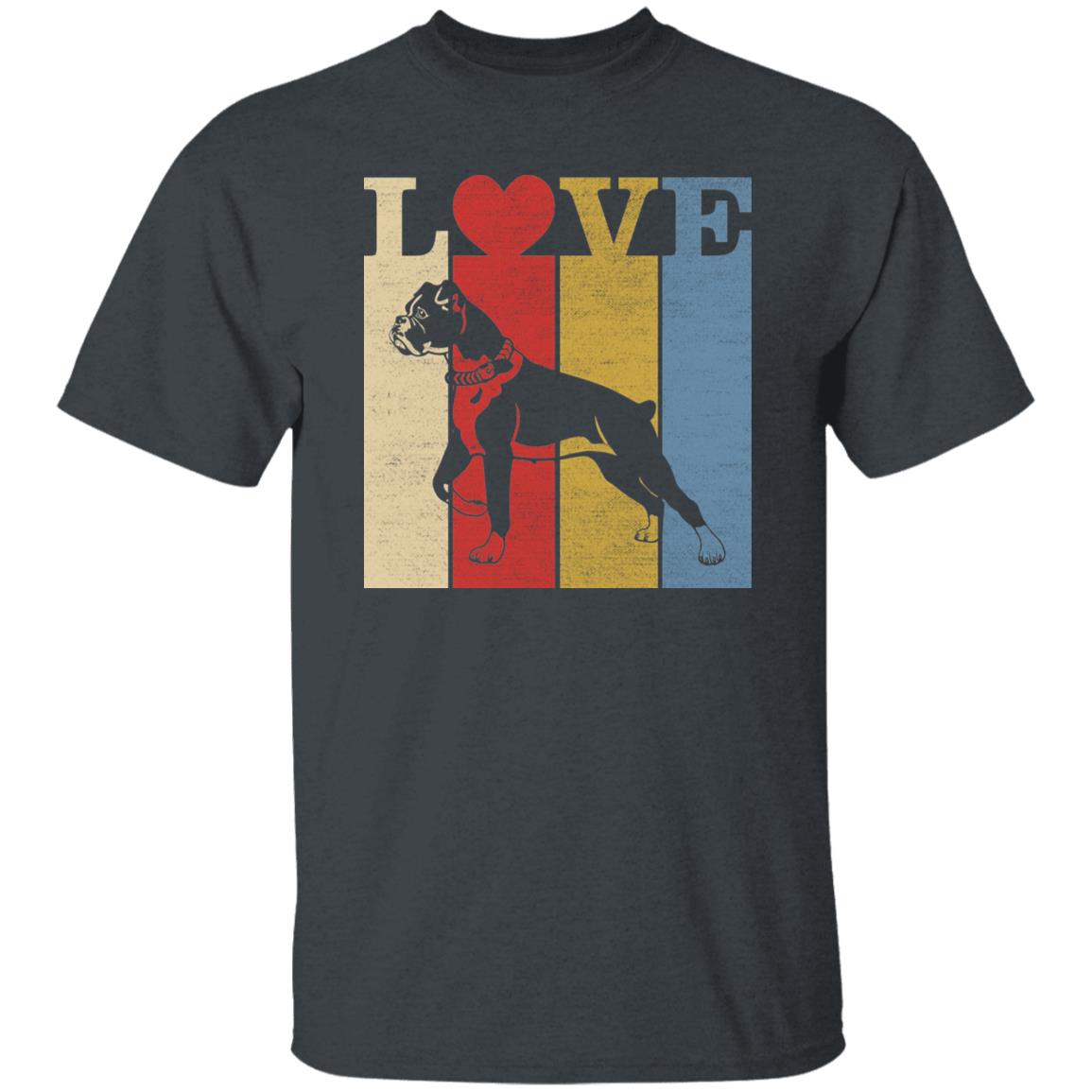 Retro Love Dogs T-Shirt gift Pitbull Dog owner Unisex tee Black Navy Dark Heather-Dark Heather-Family-Gift-Planet