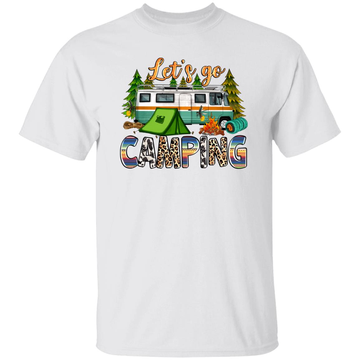 Lets go camping T-Shirt gift Summer camp tent fire mosquitos Unisex Tee Sand White Sport Grey-Family-Gift-Planet