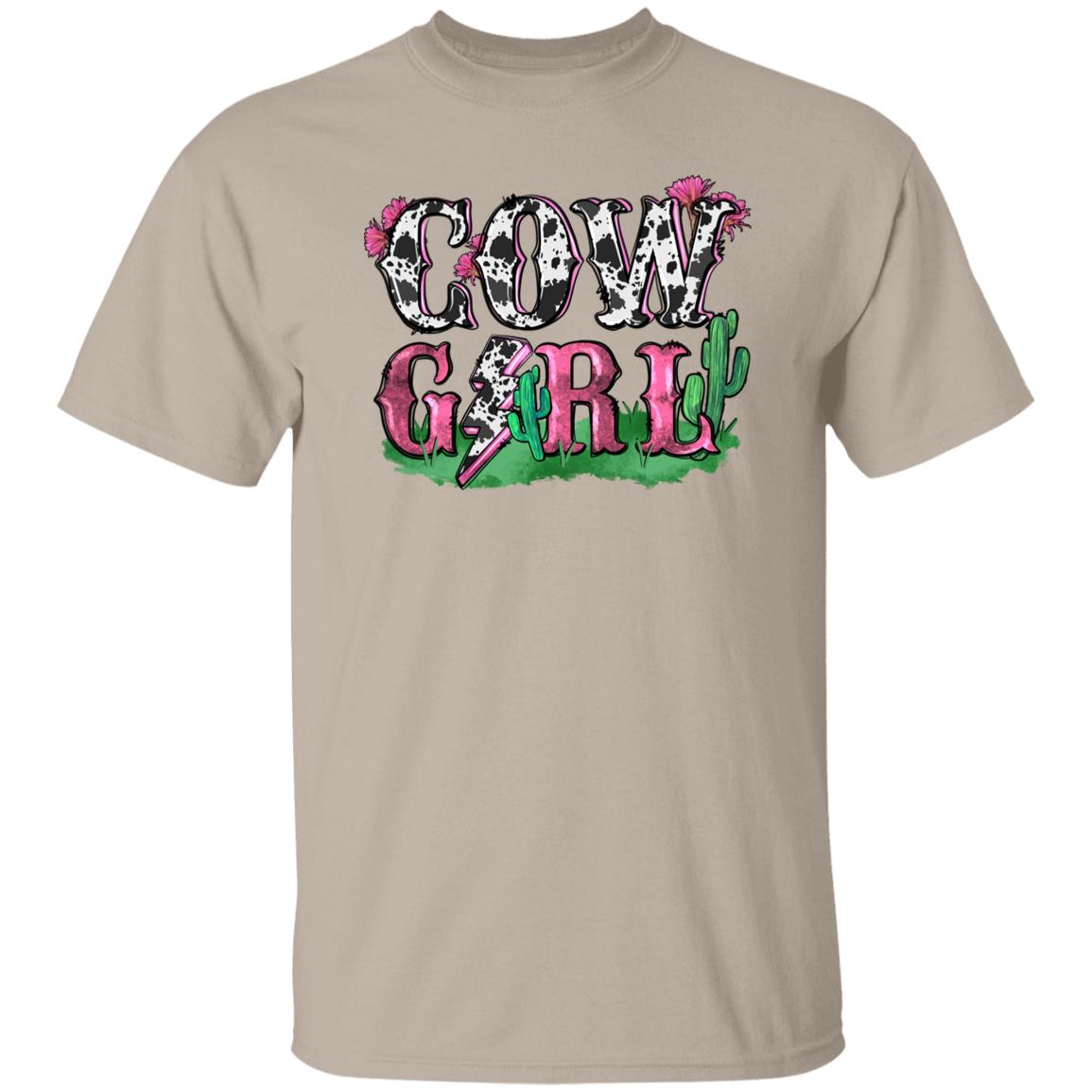 Cowgirl lightning bolt T-Shirt Cow skin cowgirl Unisex tee White Sand Sport Grey-Family-Gift-Planet