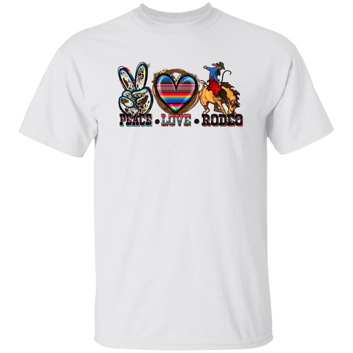 Peace Love Rodeo T-shirt gift Texas Western cowboy rodeo lover tee-Family-Gift-Planet