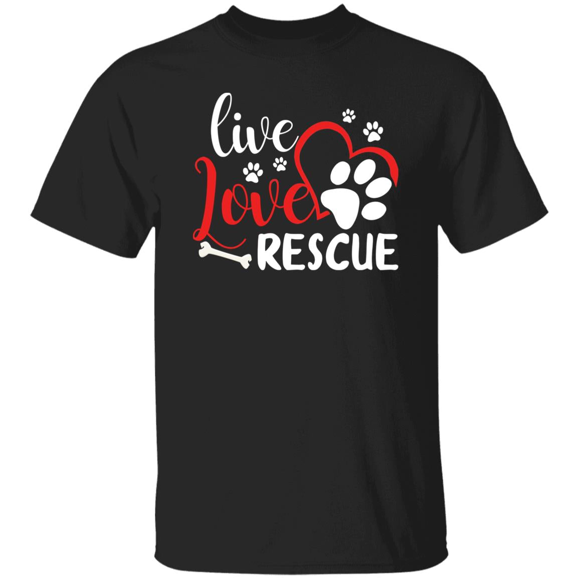 Live love rescue - dog adoption Unisex t-shirt gift black navy dark heather-Family-Gift-Planet