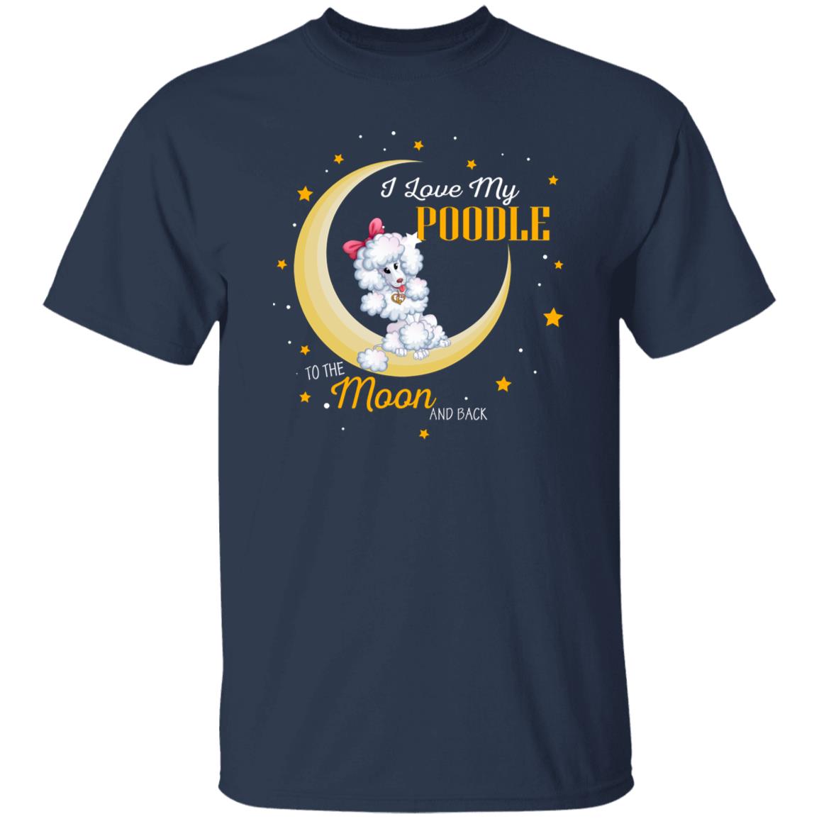 I love my poodle to the moon and back Unisex t-shirt gift black navy dark heather-Family-Gift-Planet