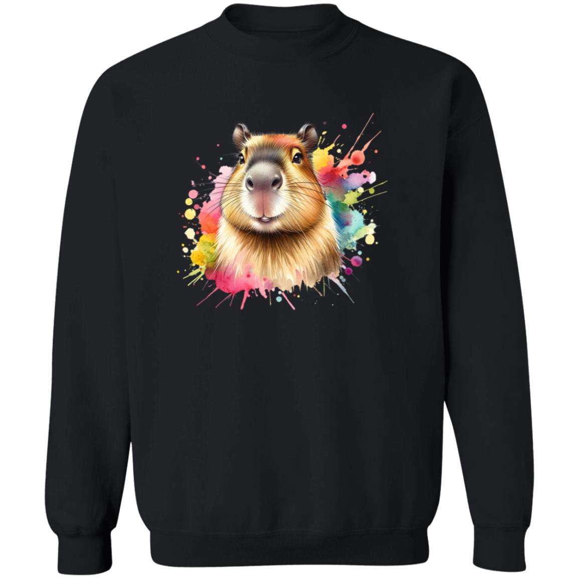 Capybara Color Splash Unisex Sweatshirt Black Navy Dark Heather-Family-Gift-Planet