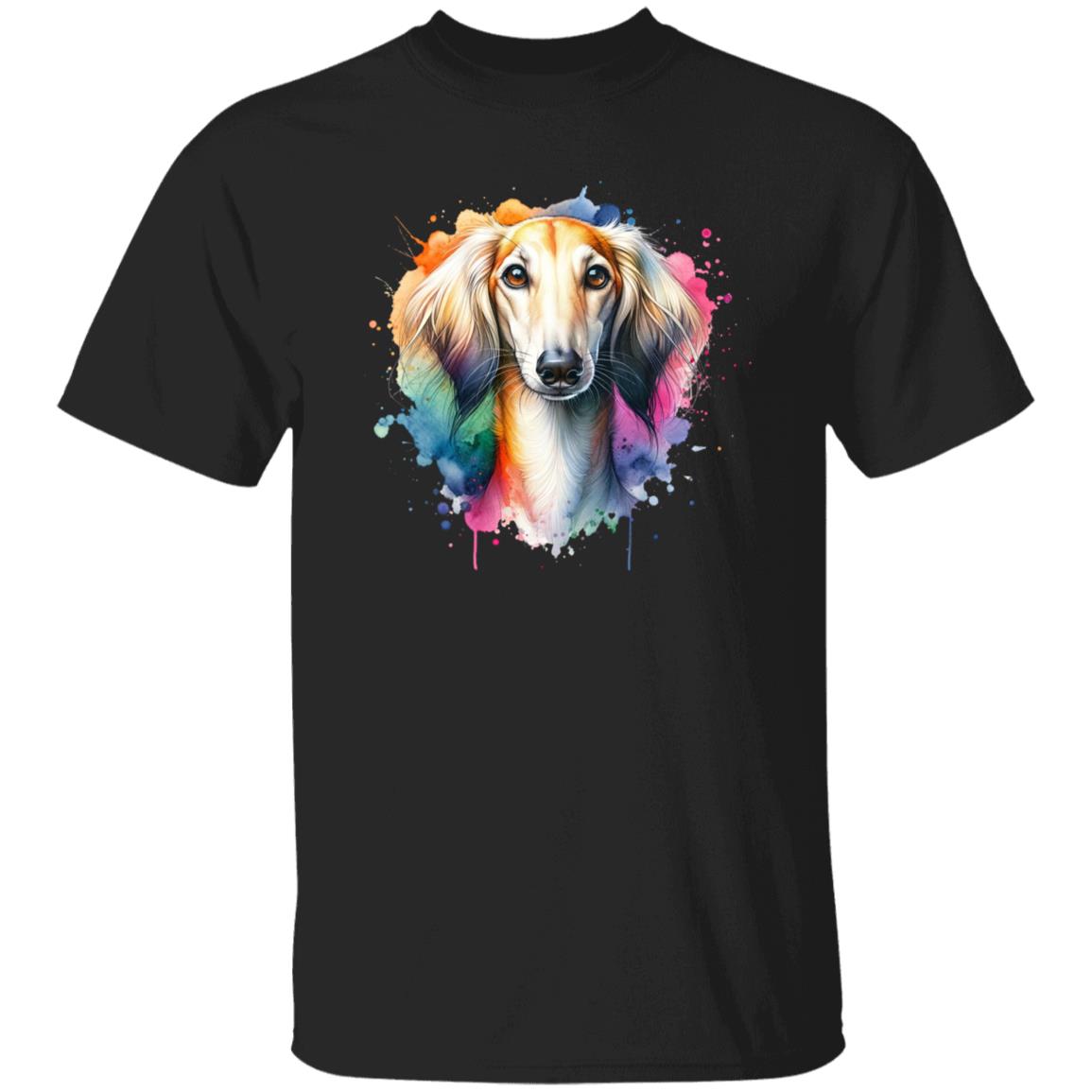 Saluki dog mama Color Splash Unisex T-shirt Black Navy Dark Heather-Family-Gift-Planet