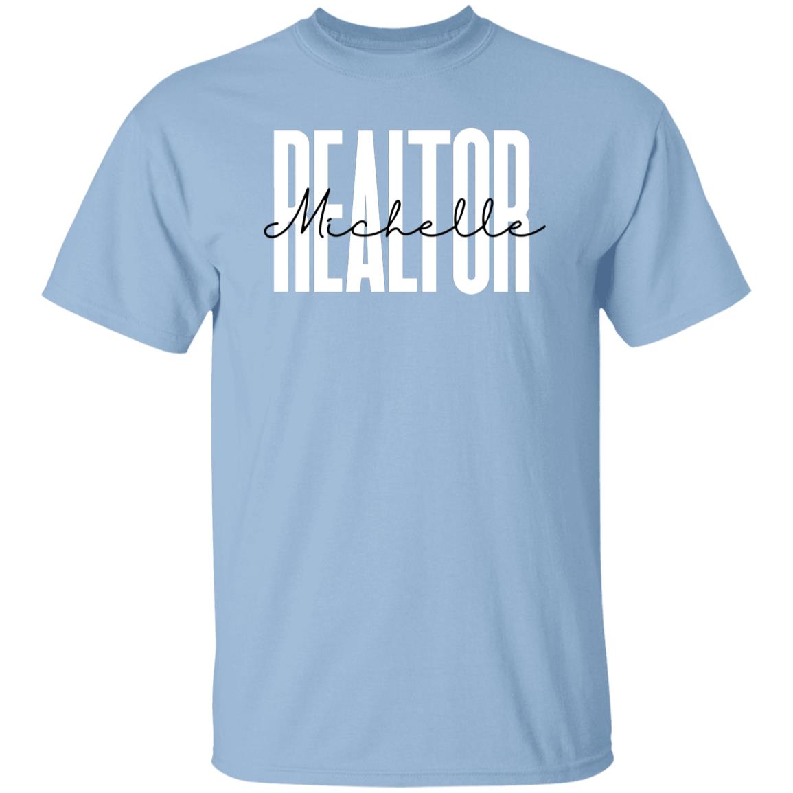 Personalized realtor T-shirt gift Custom name Real estate agent broker homegirl Unisex Tee Sand Pink Light Blue-Family-Gift-Planet