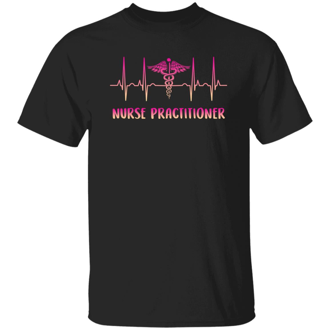 Nurse practitioner Heartbeat T-Shirt NP Family Nurse Practitioner heart beat Unisex Tee Black Navy Dark Heather-Family-Gift-Planet
