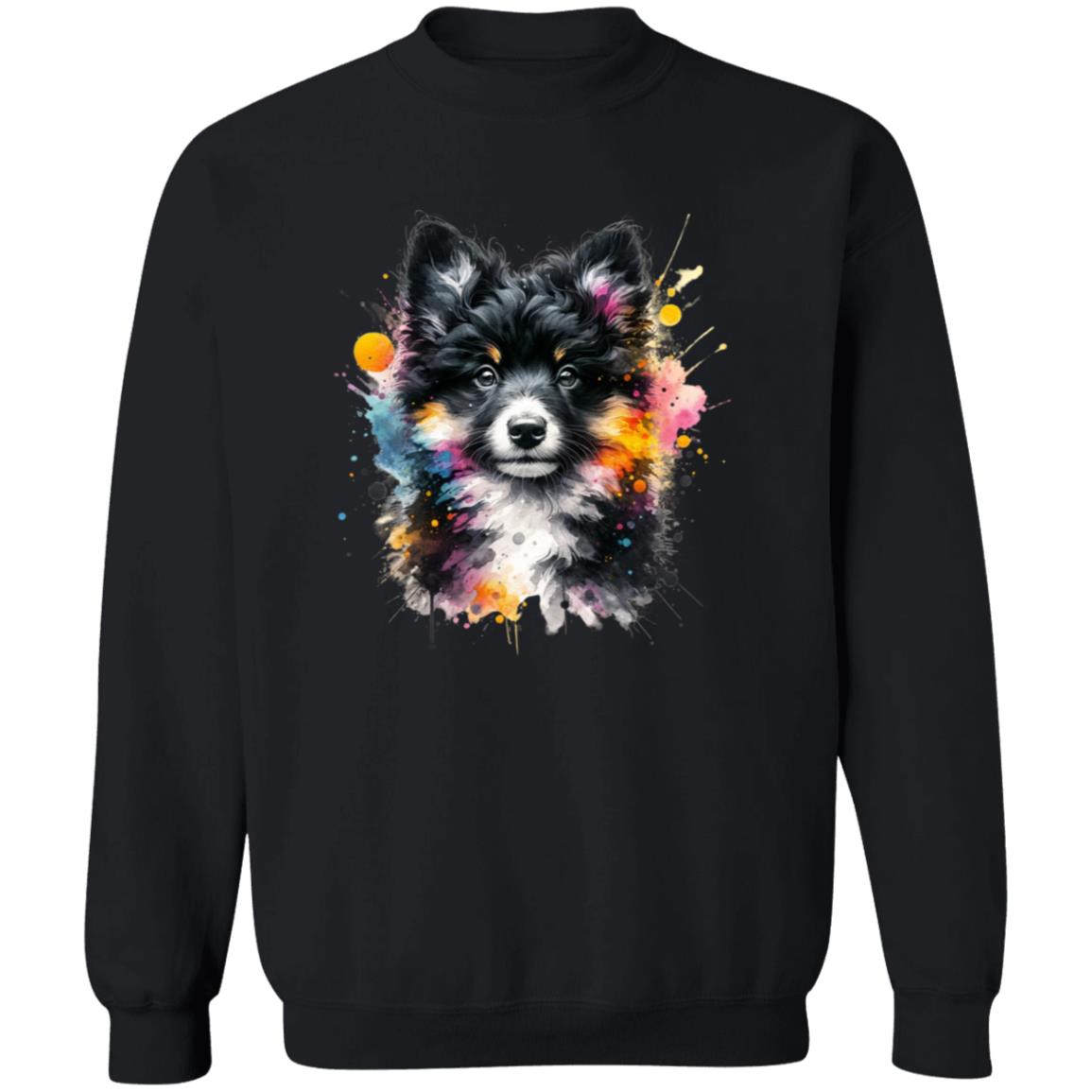 Artistic Mudi dog mom Color Splash Unisex Sweatshirt Black Navy Dark Heather-Family-Gift-Planet