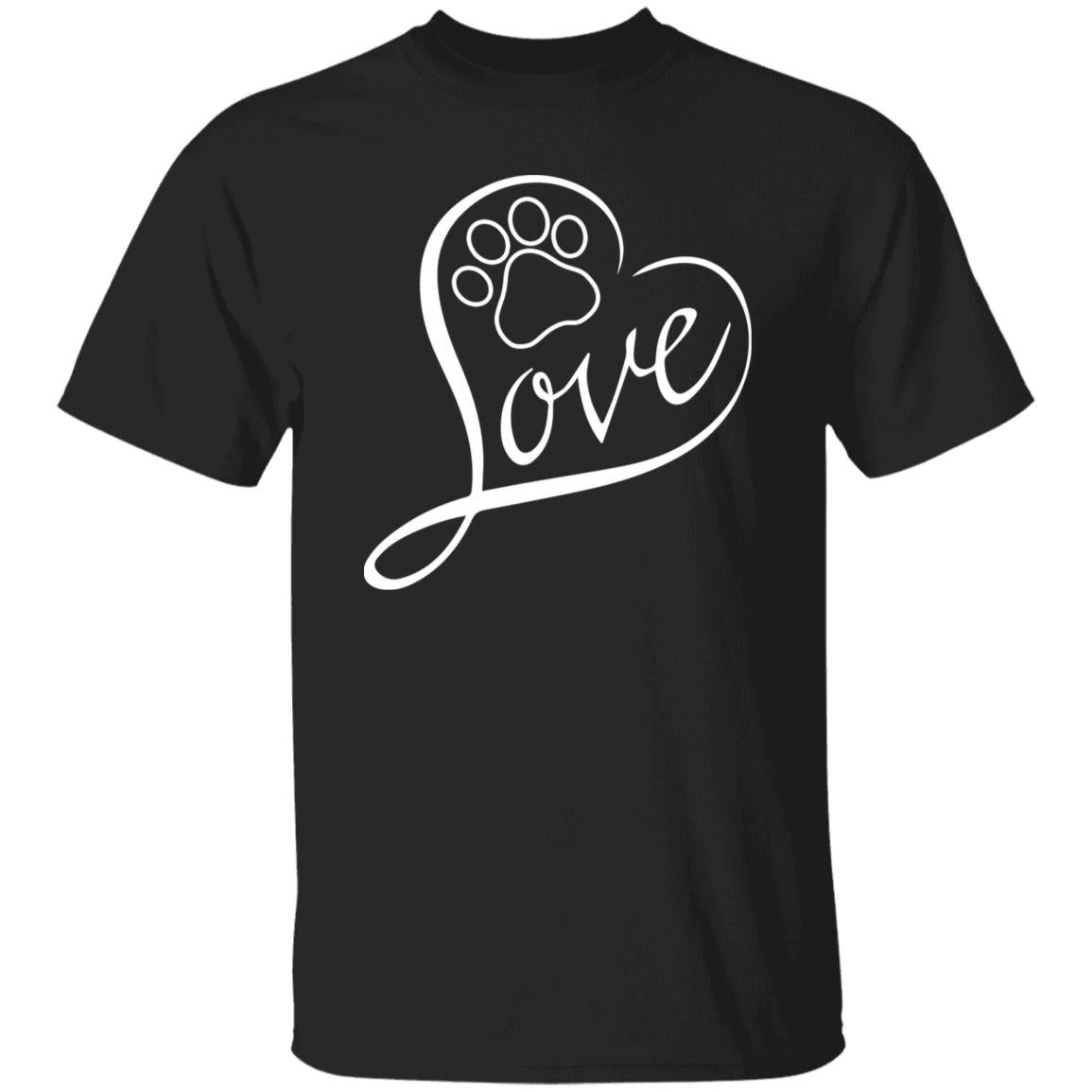 Love Dog T-Shirt gift Dog mom Paw Heart Unisex tee Black Navy Dark Heather-Family-Gift-Planet