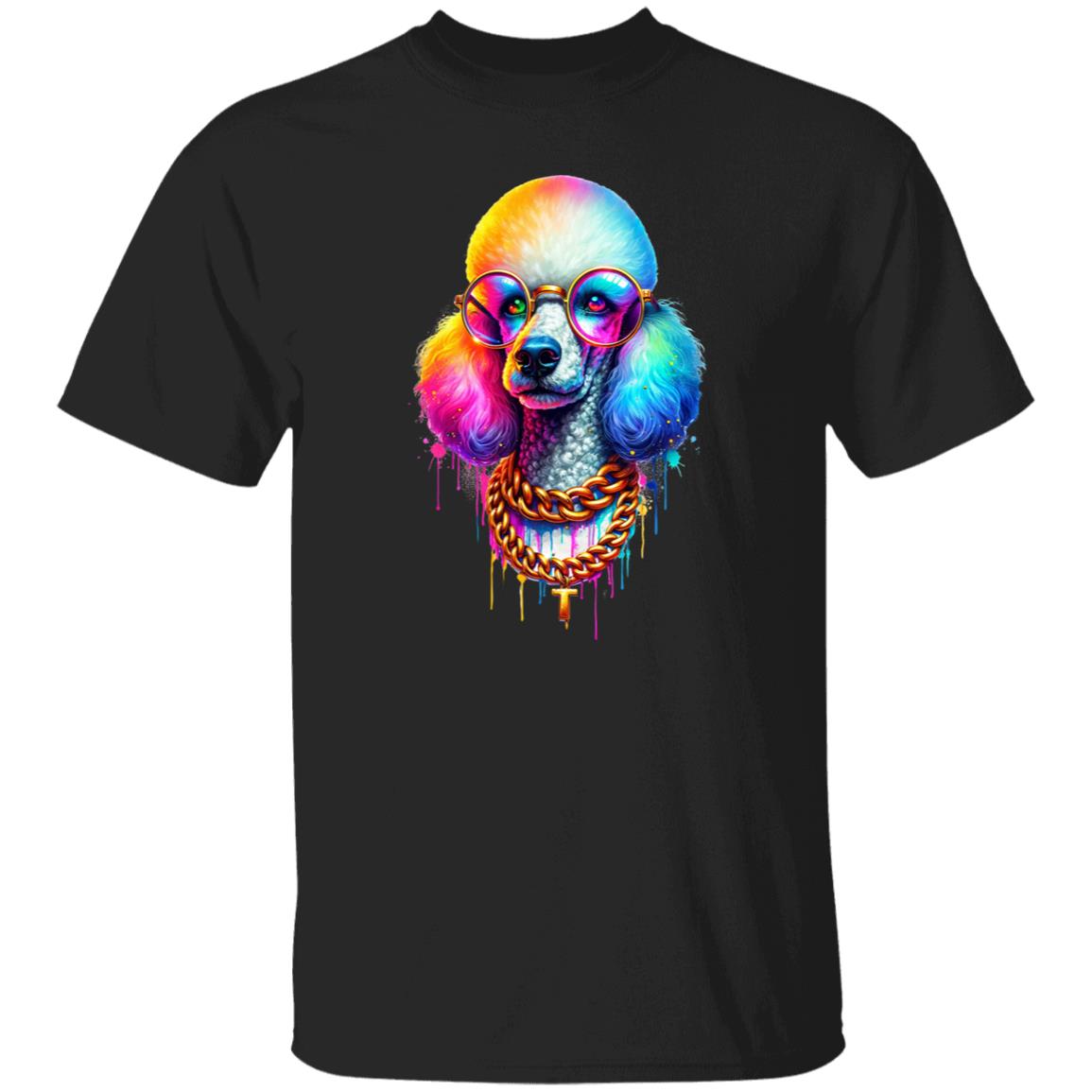 Poodle with glasses hip style Color Splash Unisex T-shirt Black Navy Dark Heather-Family-Gift-Planet