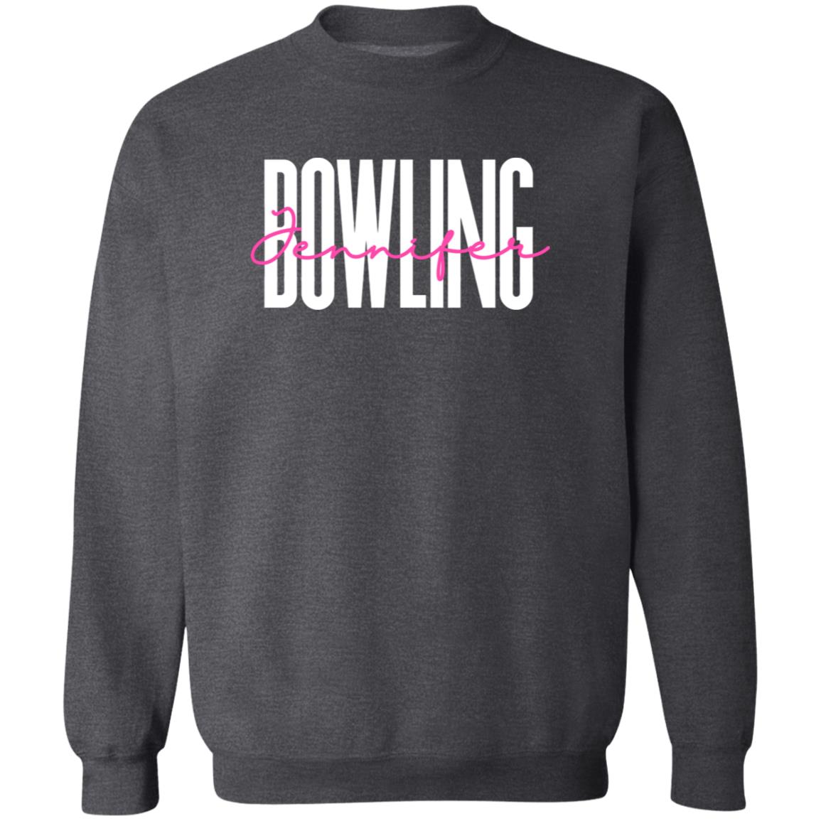 Personalized Bowling Unisex Sweatshirt Custom name Bowler Sand Black Dark Heather-Family-Gift-Planet