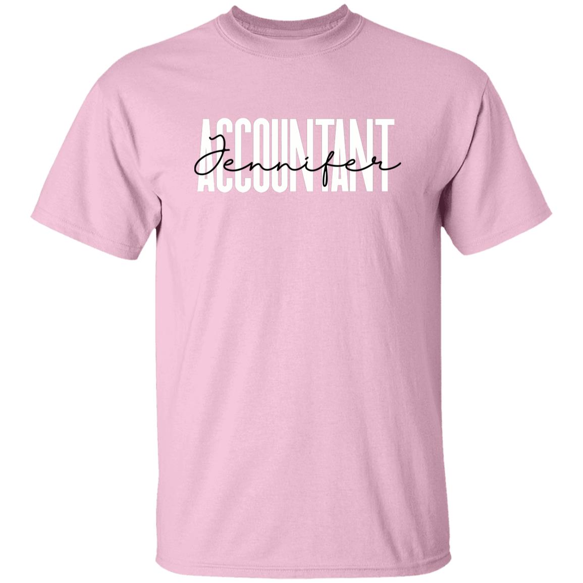 Personalized Accountant Unisex T-shirt Custom name Accounting Sand Blue Pink-Family-Gift-Planet