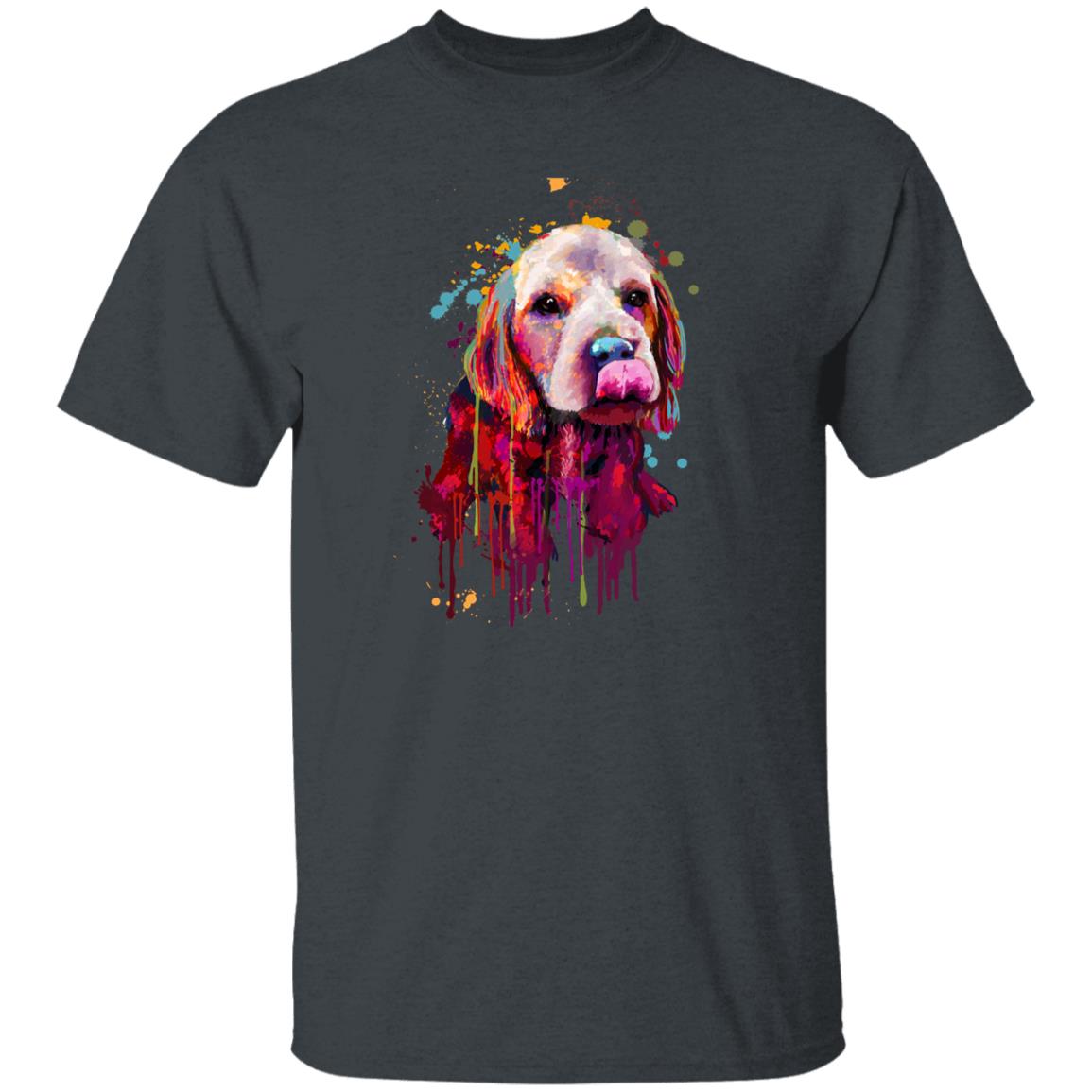 Digital art Cocker Spaniel dog Unisex shirt S-2XL black navy dark heather-Dark Heather-Family-Gift-Planet