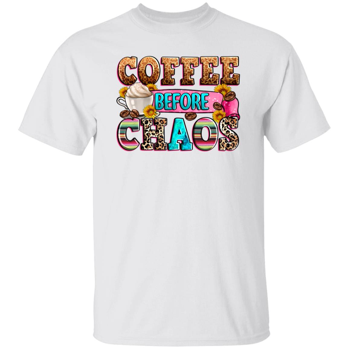 Coffee before chaos T-Shirt Hustle Mom of three Morning coffee Unisex tee White Sand Sport Grey-Family-Gift-Planet