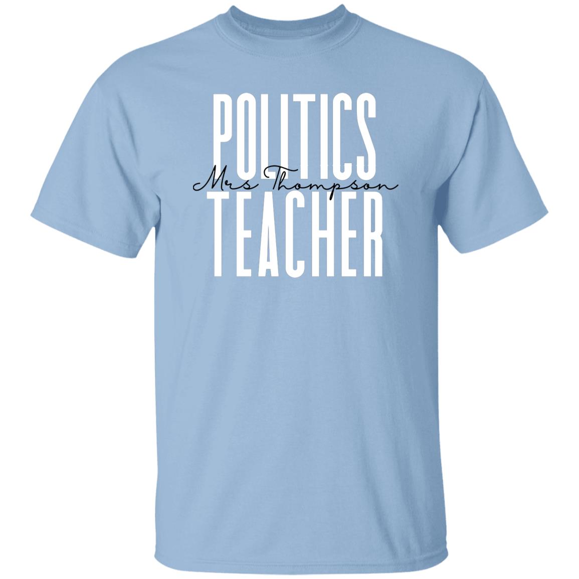 Personalized Politics teacher T-shirt gift Custom Politics science professor Unisex Tee Sand Pink Light Blue-Family-Gift-Planet