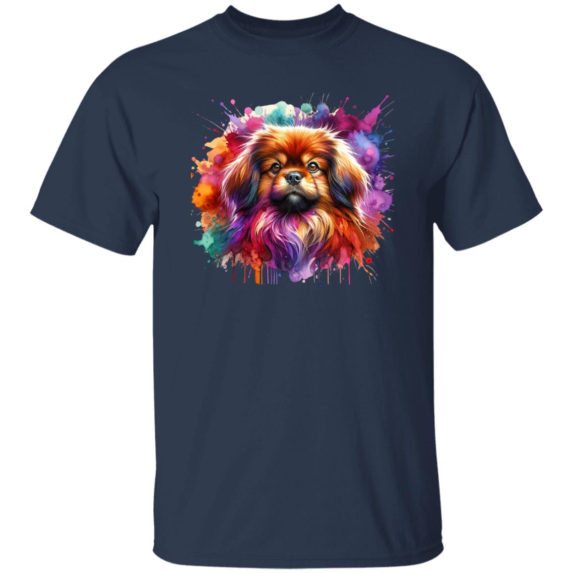 Tibetan Spaniel dog mom Color Splash Unisex T-shirt Black Navy Dark Heather-Family-Gift-Planet