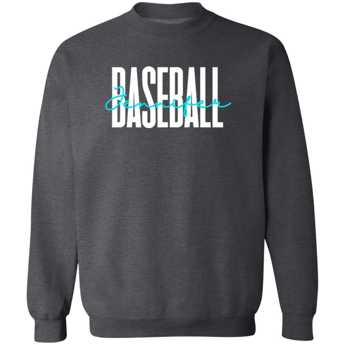 Personalized Baseball Unisex Sweatshirt Custom name baseball player Sand Black Dark Heather-Family-Gift-Planet