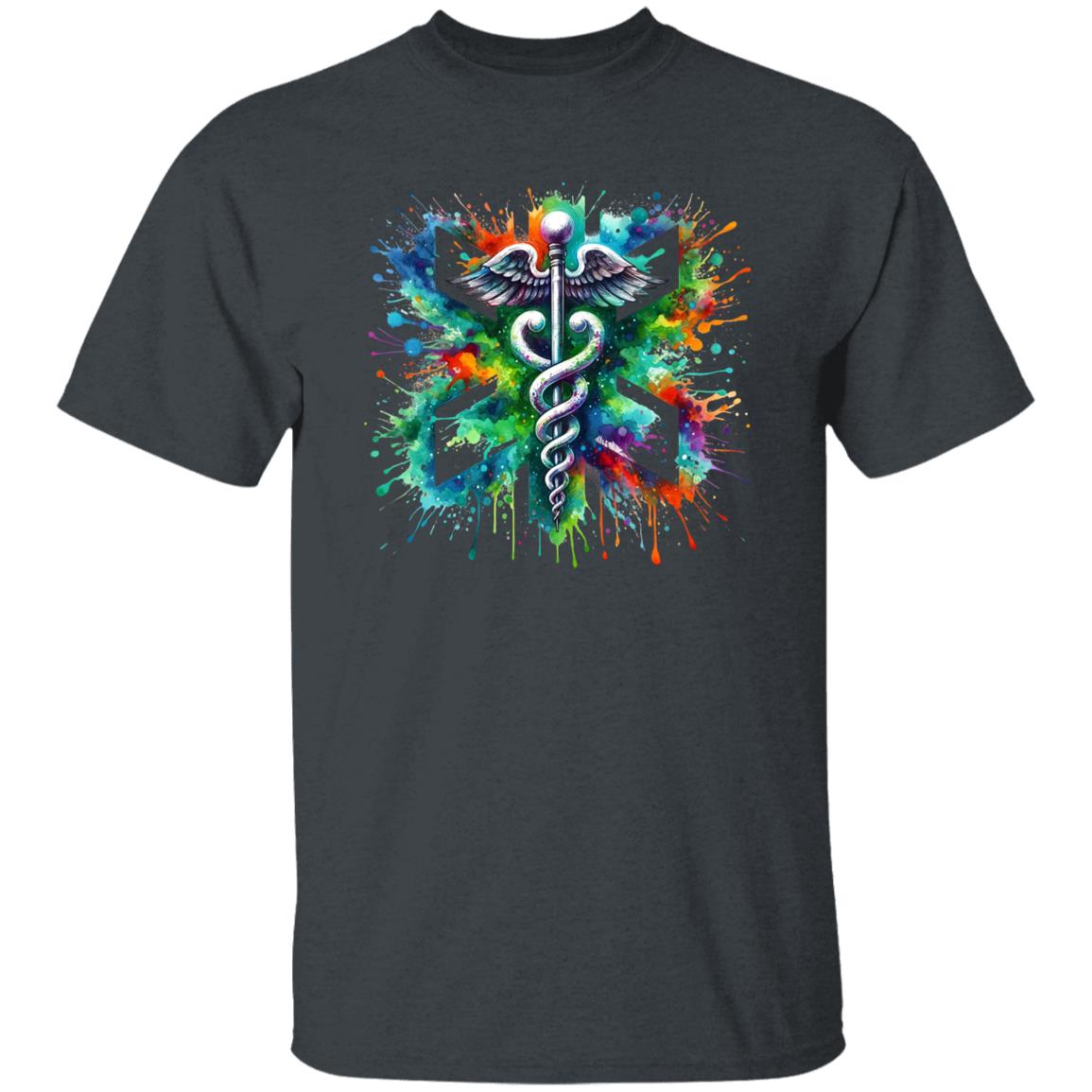 Vibrant Medical sign Color Splash Unisex T-shirt CNA Black Navy Dark Heather-Family-Gift-Planet