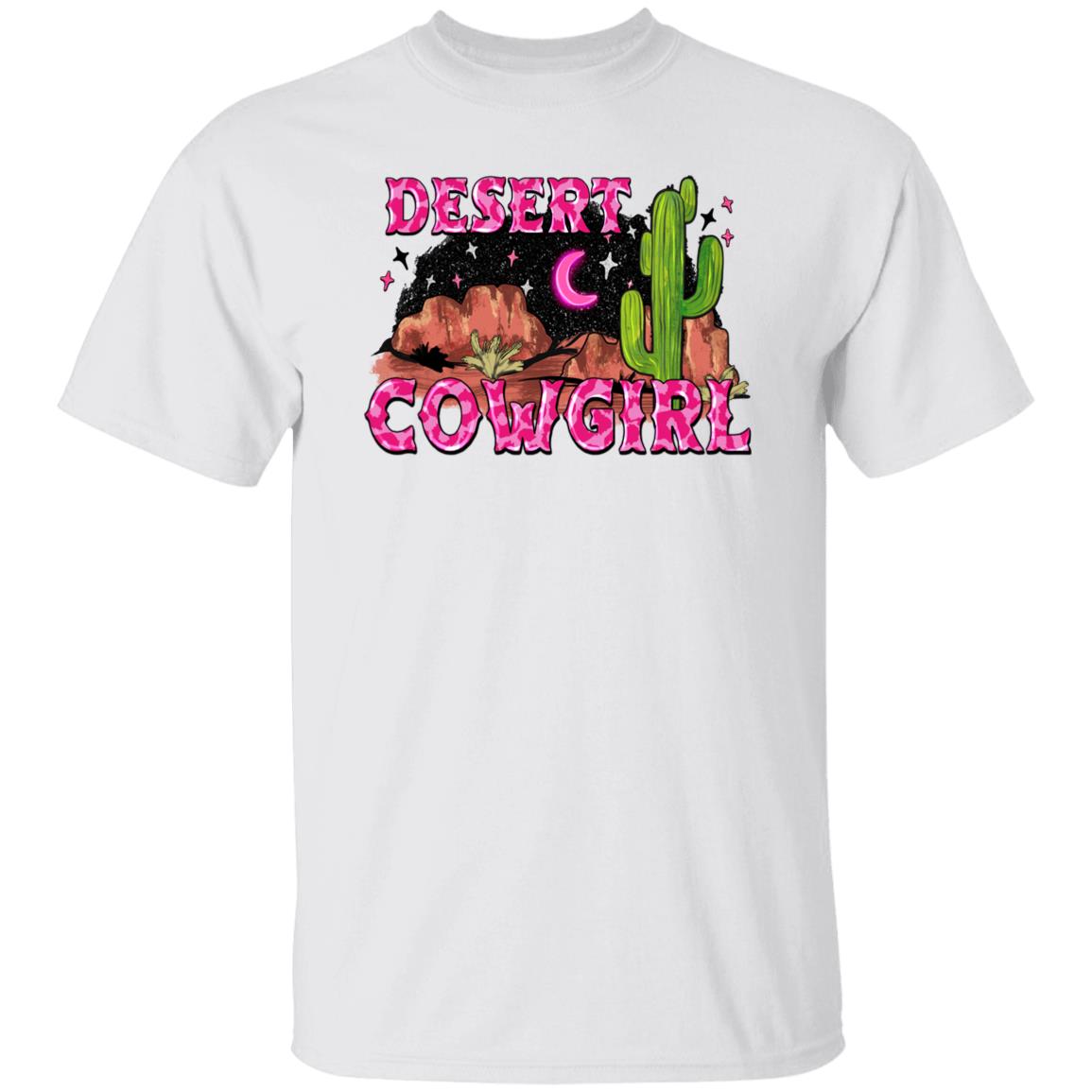 Desert cowgirl T-Shirt gift Western Night desert cactus pink cowgirl Tee Sand White Sport Grey-Family-Gift-Planet