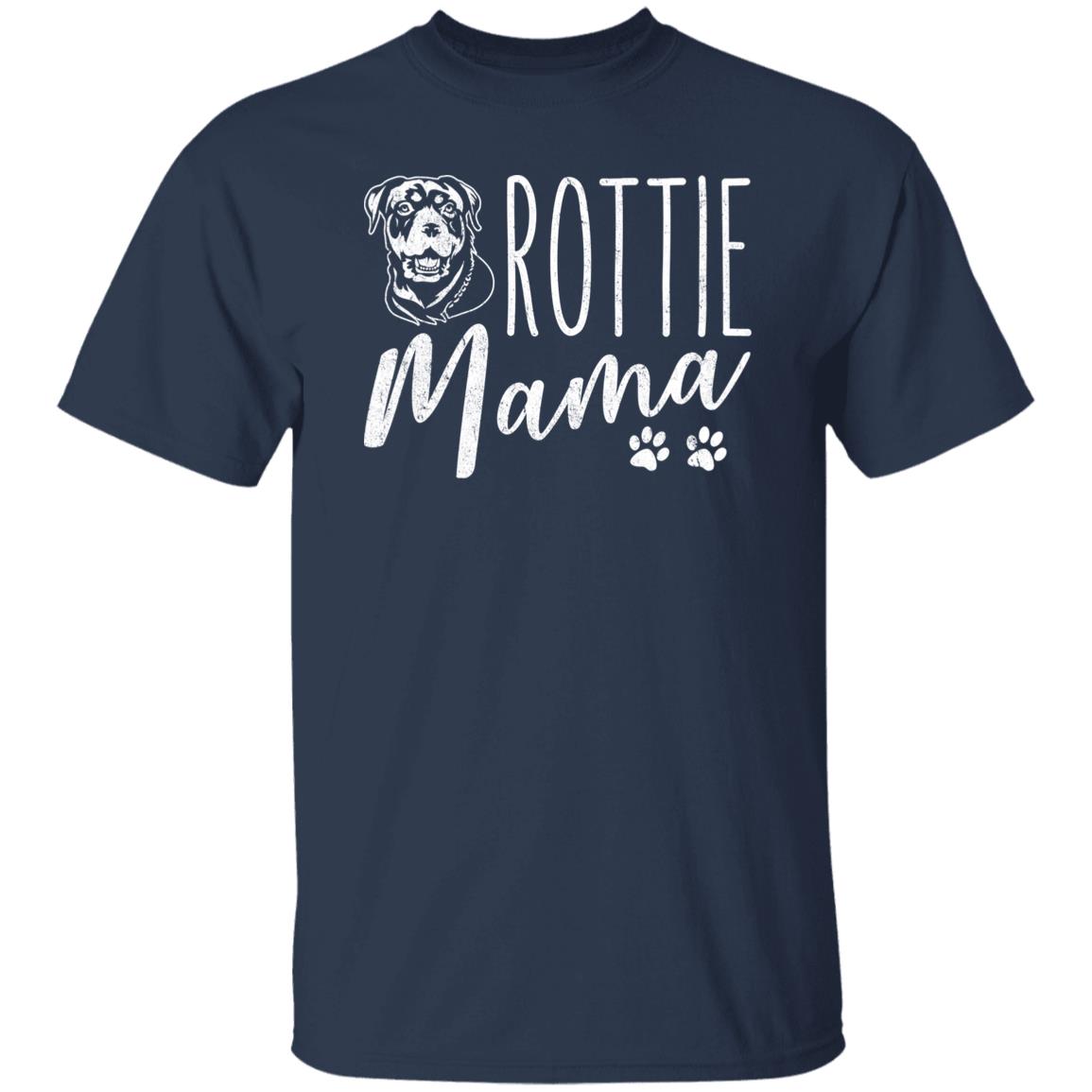 Rottie Mama T-Shirt gift Rottweiler Dog mom Unisex tee Black Navy Dark Heather-Family-Gift-Planet