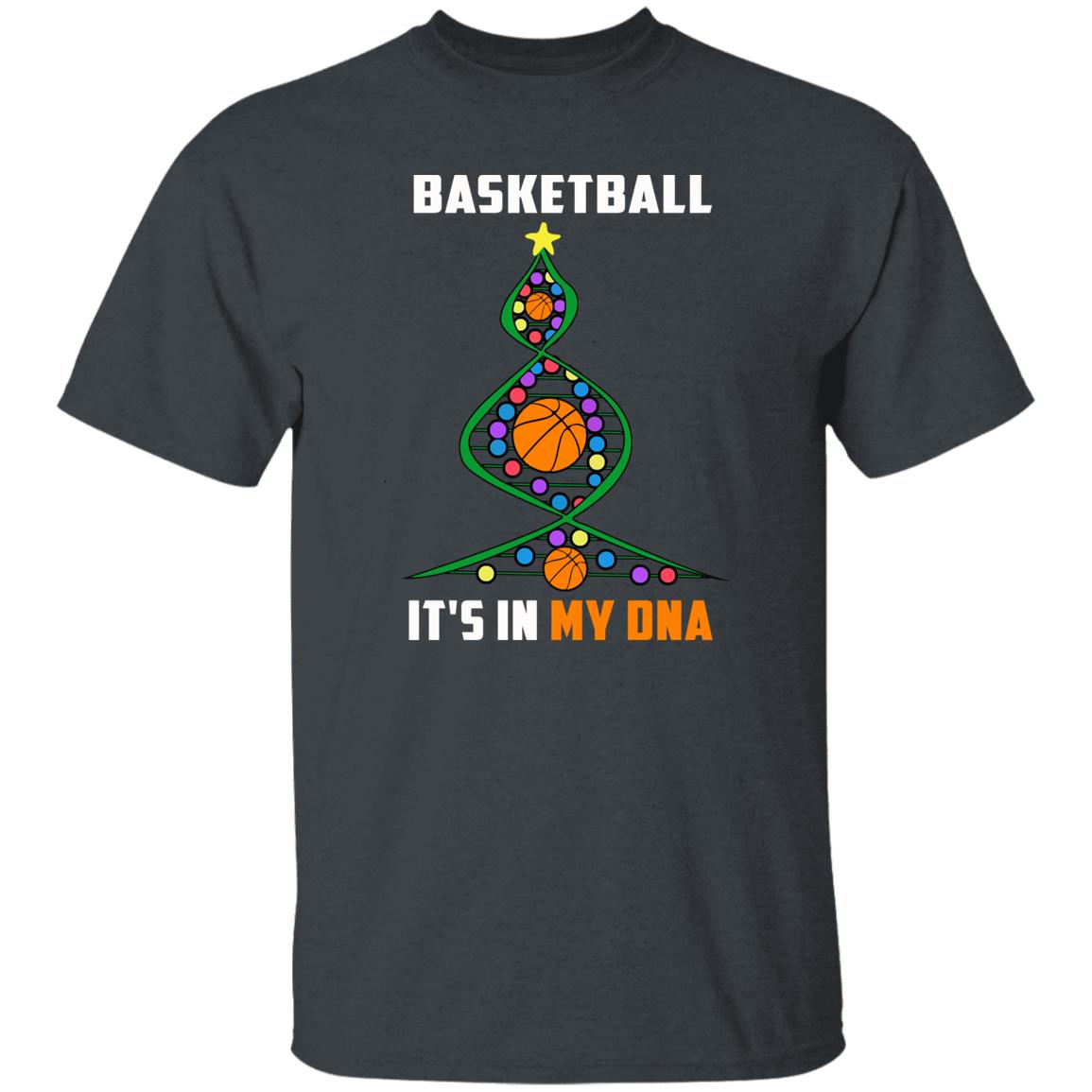 Basketball Christmas tree Unisex shirt Basketball player Holiday tee Black Dark Heather-Family-Gift-Planet