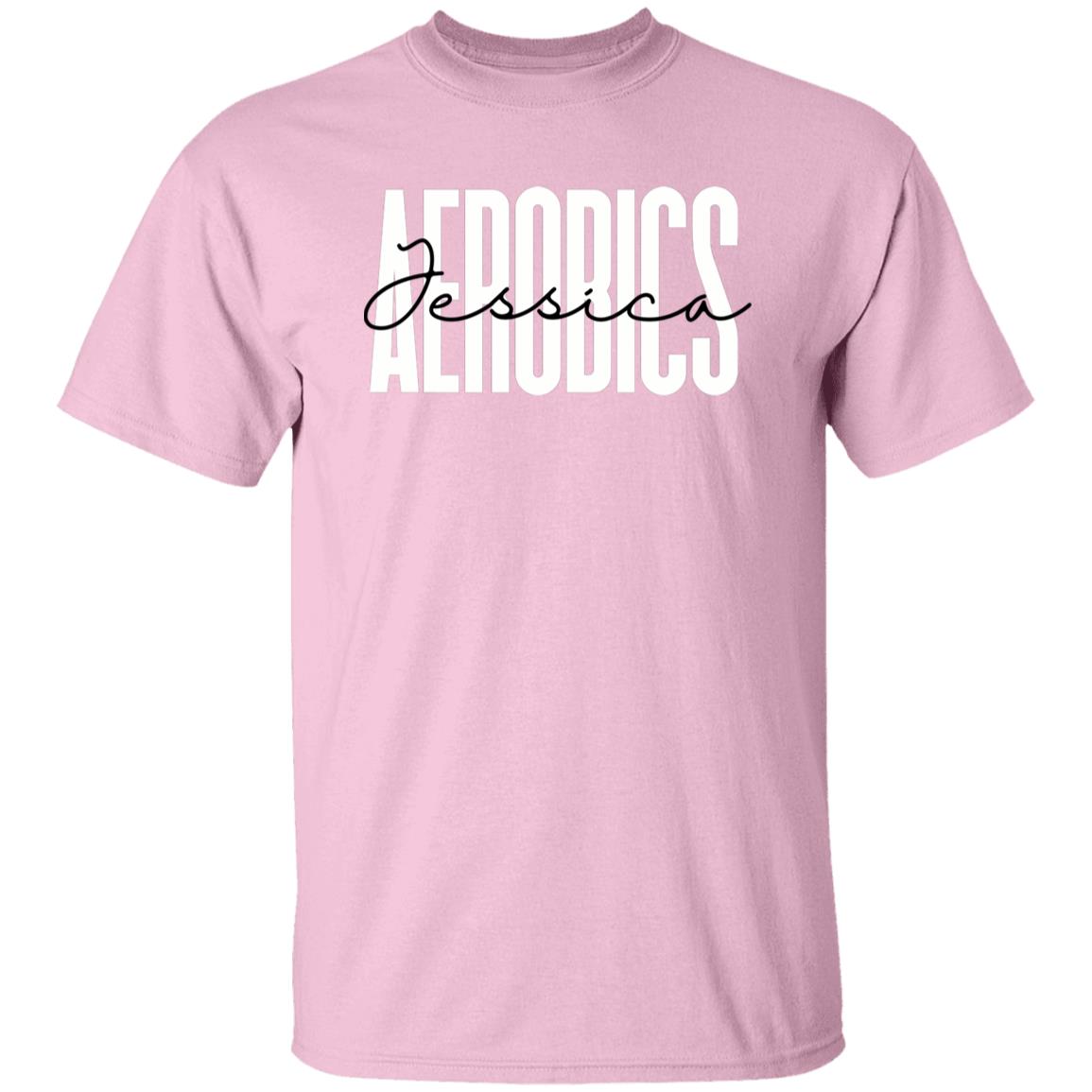 Personalized Aerobics Unisex T-shirt Custom name gymnast Sand Blue Pink-Family-Gift-Planet