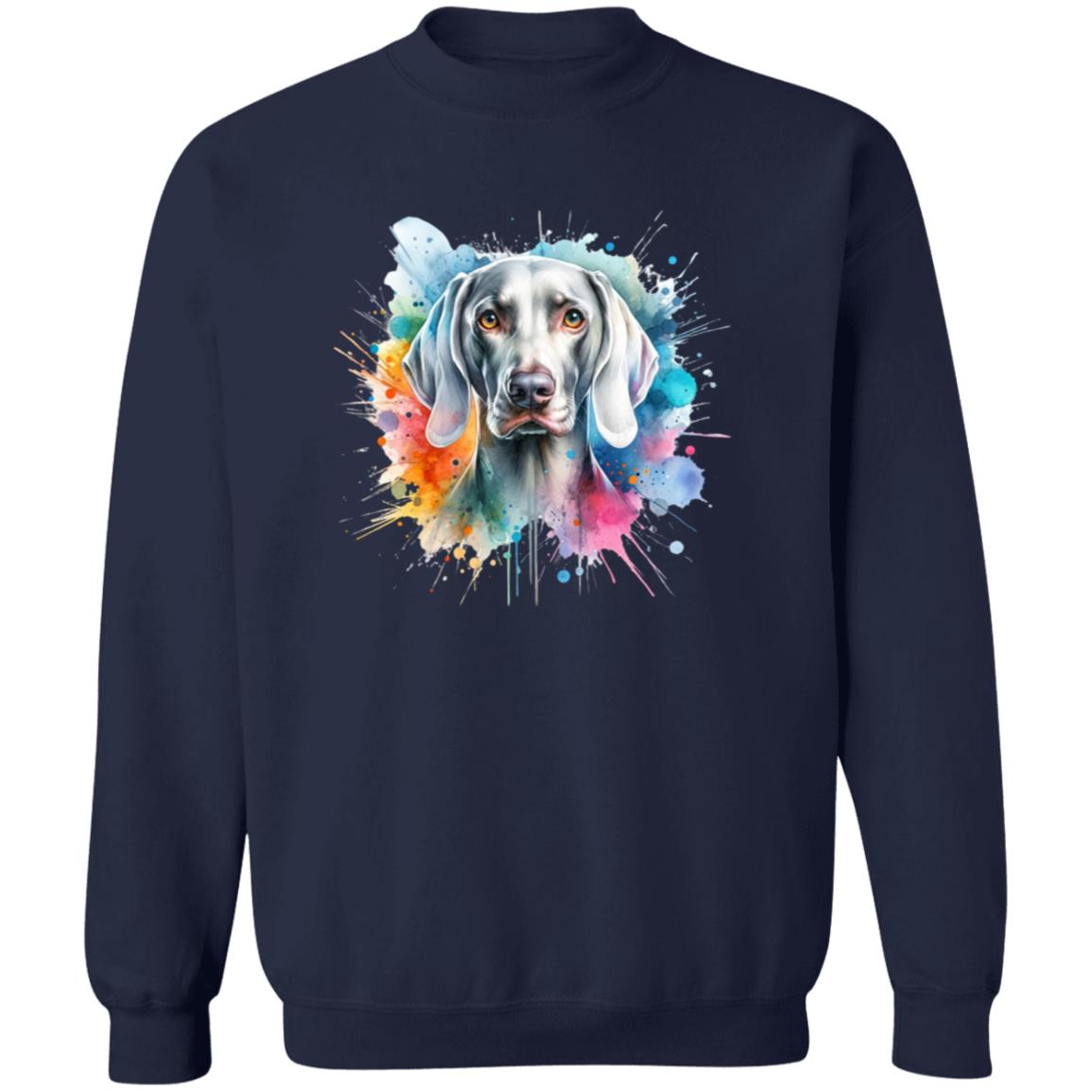 Weimaraner Dog mama Color Splash Unisex Sweatshirt Black Navy Dark Heather-Family-Gift-Planet