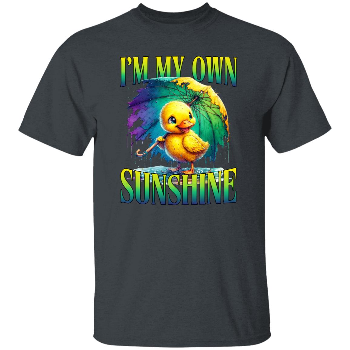 I'm my own sunshine T-Shirt Positive motivational self love mental health duck Unisex tee Black Navy Dark Heather-Dark Heather-Family-Gift-Planet