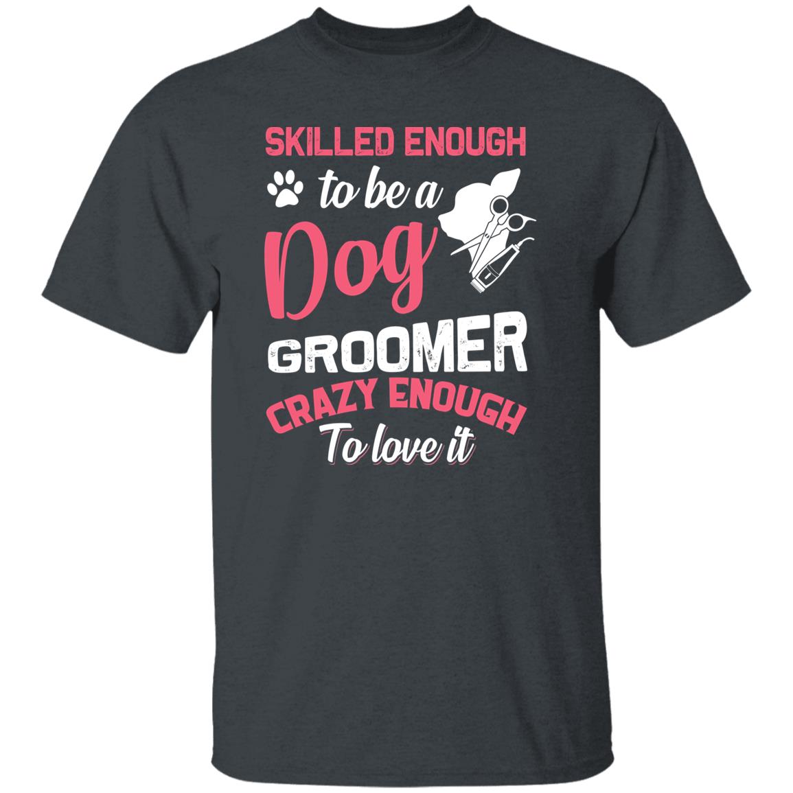 Dog Groomer Unisex T-Shirt gift dog grooming tee black dark heather-Family-Gift-Planet