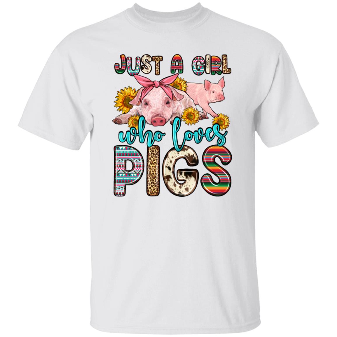 Just a girl who loves pigs T-Shirt gift Cute Farmer girl Unisex tee Sand White Sport Grey-Family-Gift-Planet