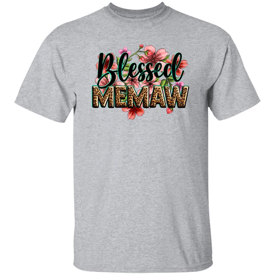 Floral Blessed Memaw T-Shirt gift Blessed Grandma Mother's Day gift Unisex tee Sand White Sport Grey-Family-Gift-Planet