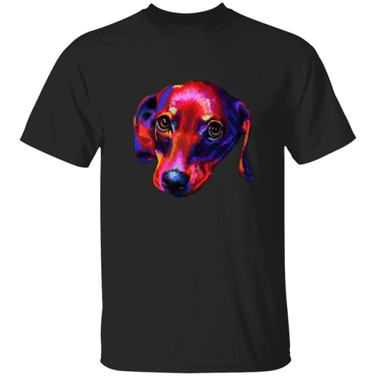 Watercolor Art Dachshund dog Unisex shirt S-2XL black navy dark heather-Black-Family-Gift-Planet