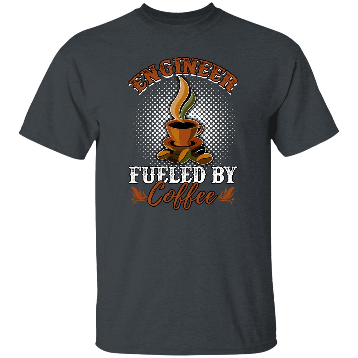 Engineer fueled by coffee Unisex shirt gift chemical engineer tee black navy dark heather-Dark Heather-Family-Gift-Planet