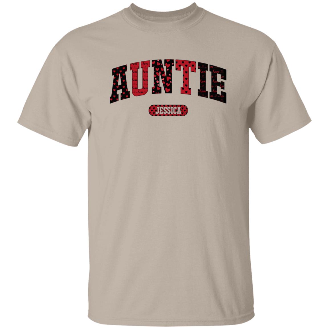 Personalized Auntie Valentine's Day Unisex T-Shirt Custom name Aunt heart love-Family-Gift-Planet