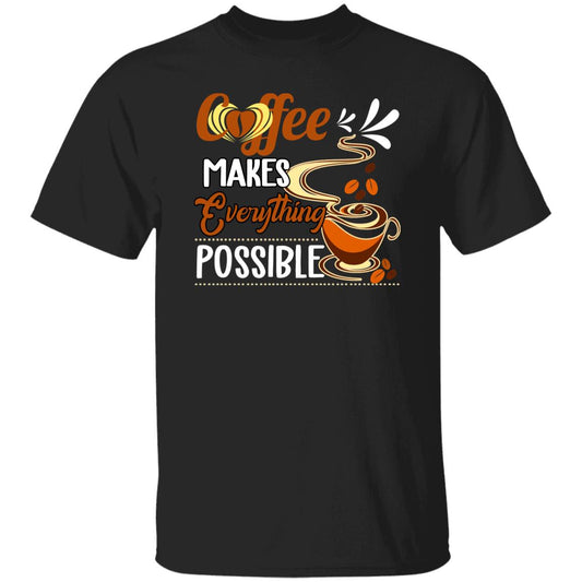Coffee makes everything possible Unisex shirt gift black navy dark heather-Black-Family-Gift-Planet
