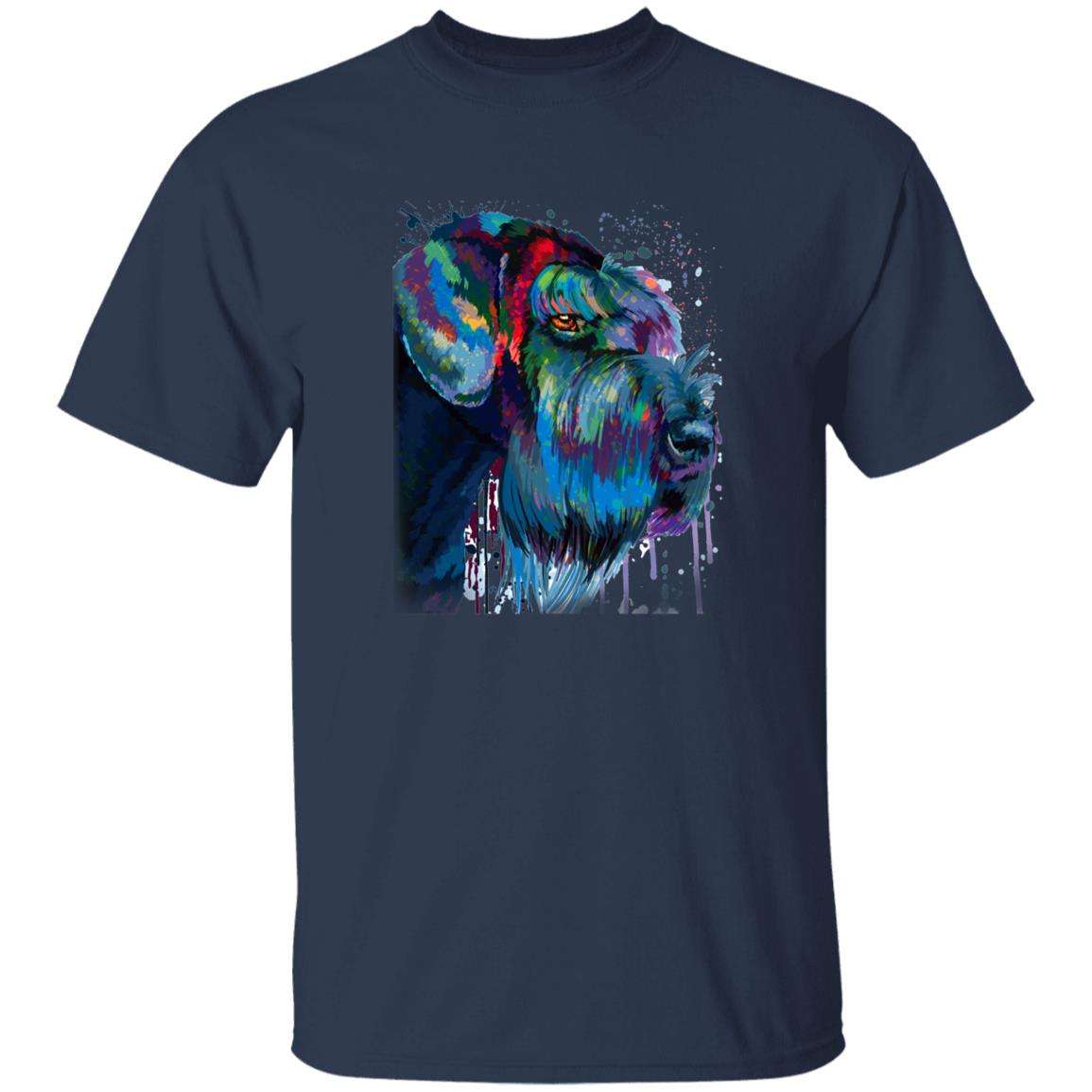 Watercolor painting Schnauzer dog Unisex shirt S-2XL black navy dark heather-Navy-Family-Gift-Planet