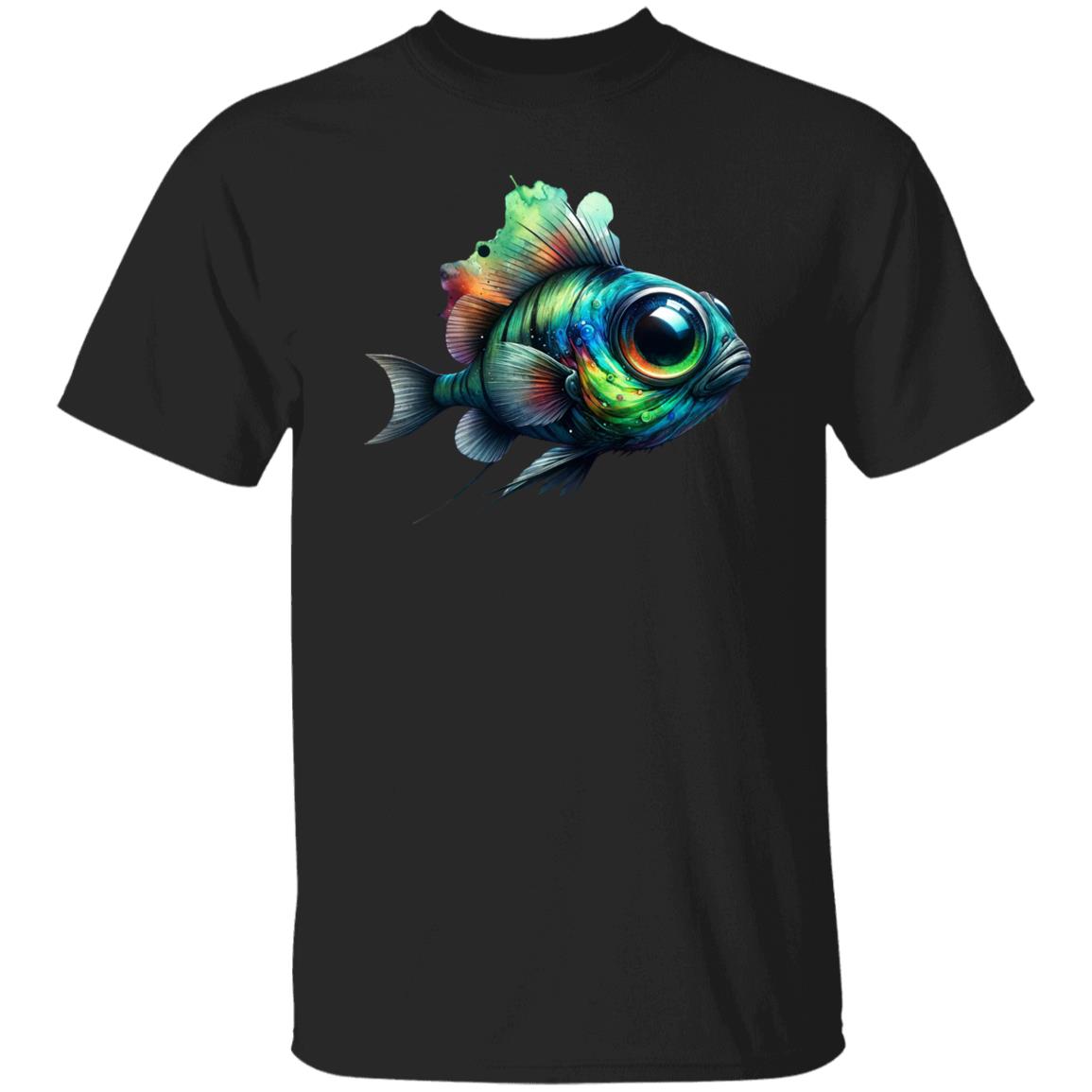 Barreleye Fish spook fish Color Splash Unisex T-shirt Black Navy Dark Heather-Family-Gift-Planet