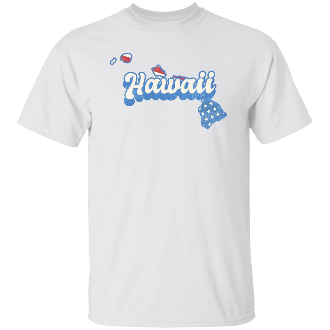 Hawaii US flag Unisex T-Shirt American patriotic HI state tee White Ash Blue-White-Family-Gift-Planet