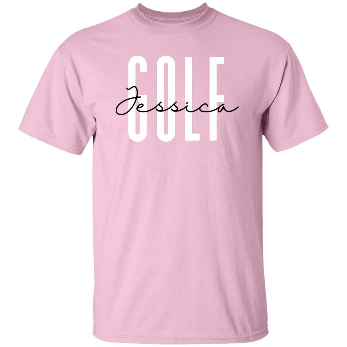 Personalized Golf Unisex T-shirt Custom Name Golfer Sand Blue Pink-Family-Gift-Planet