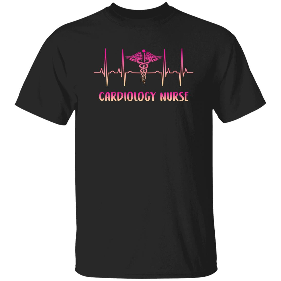 Cardiology nurse Heartbeat T-Shirt Cardiac nurse heart beat Unisex Tee Black Navy Dark Heather-Family-Gift-Planet