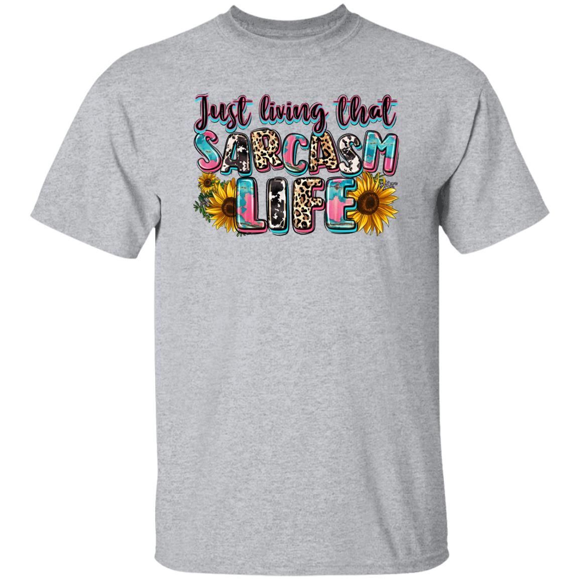 Just living that sarcasm life T-Shirt gift sarcastic Unisex tee Sand White Sport Grey-Family-Gift-Planet