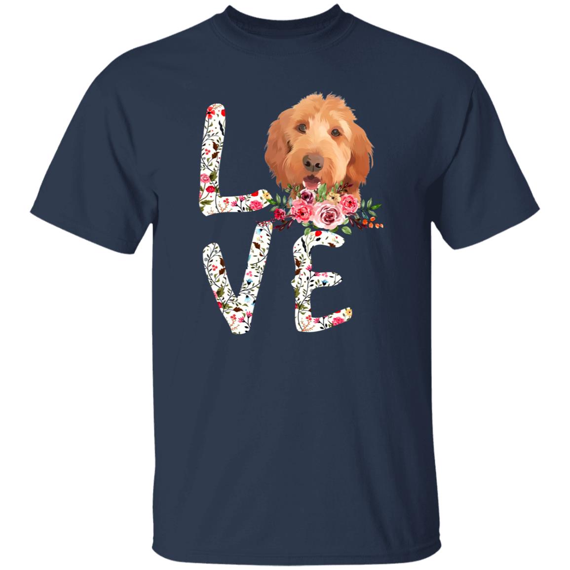 Love Poodle T-Shirt gift Poodle Dog mom Unisex tee Black Navy Dark Heather-Family-Gift-Planet