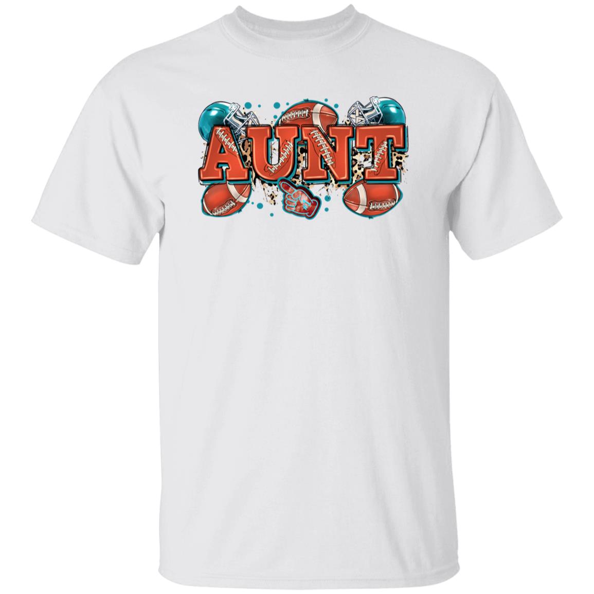 American football Aunt T-Shirt Rugby auntie Unisex tee Sand White Sport Grey-Family-Gift-Planet