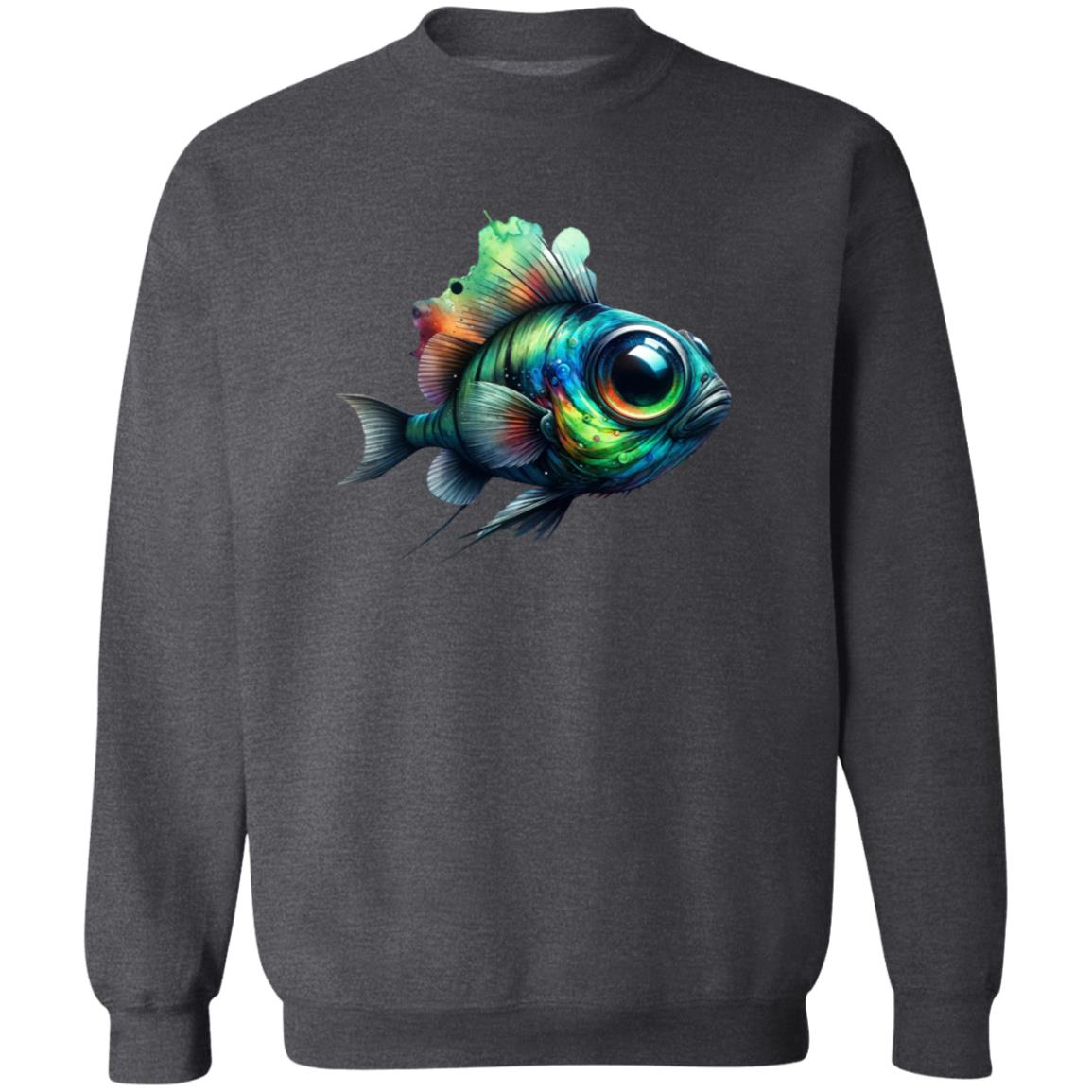 Barreleye Fish spook fish Color Splash Unisex Sweatshirt Black Navy Dark Heather-Family-Gift-Planet