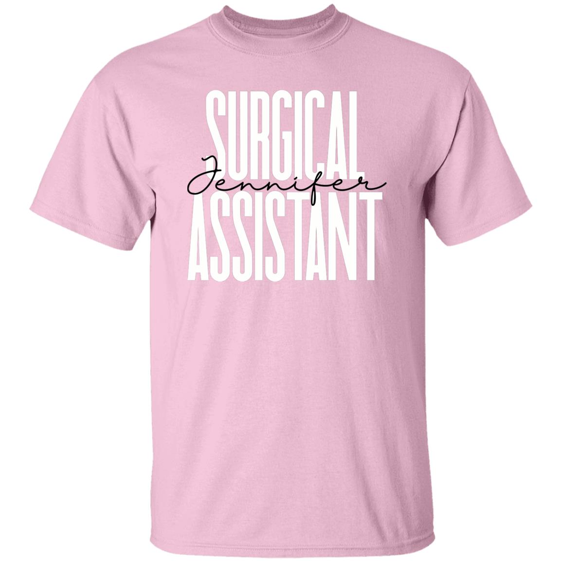 Personalized Surgical assistant T-shirt gift Custom name Surgery squad Unisex Tee Sand Pink Light Blue-Family-Gift-Planet