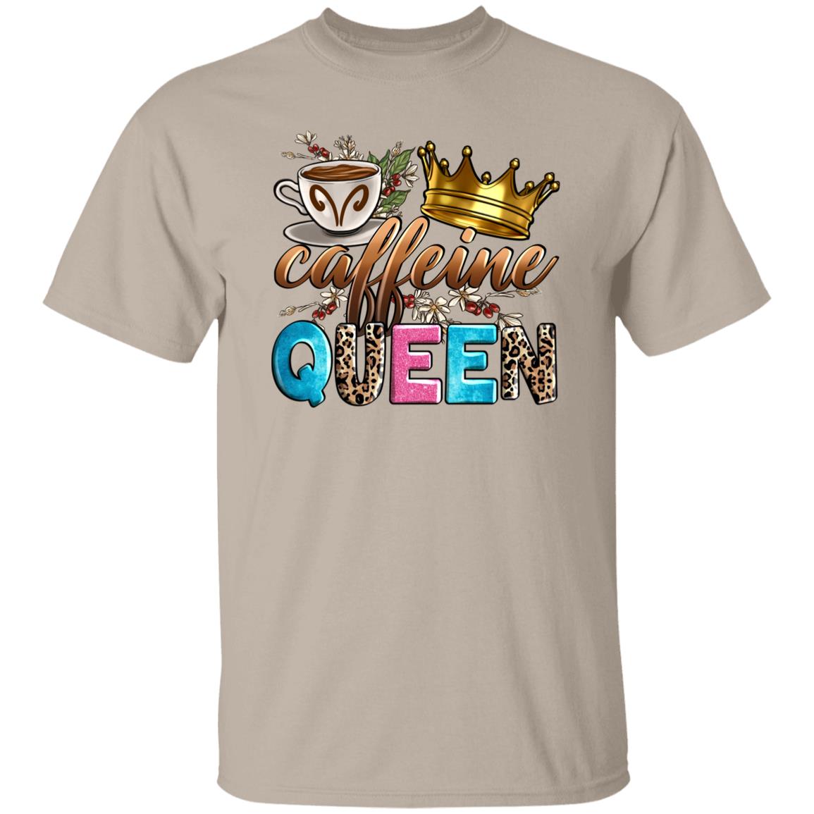 Caffeine queen T-Shirt Coffee shop barista Unisex tee White Sand Sport Grey-Family-Gift-Planet