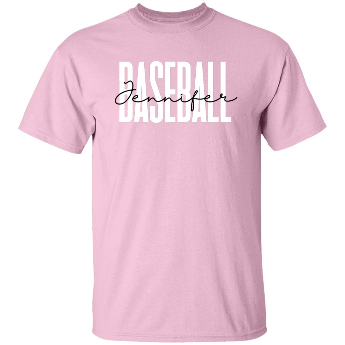 Personalized Baseball Unisex T-shirt Custom name baseball player Sand Blue Pink-Family-Gift-Planet