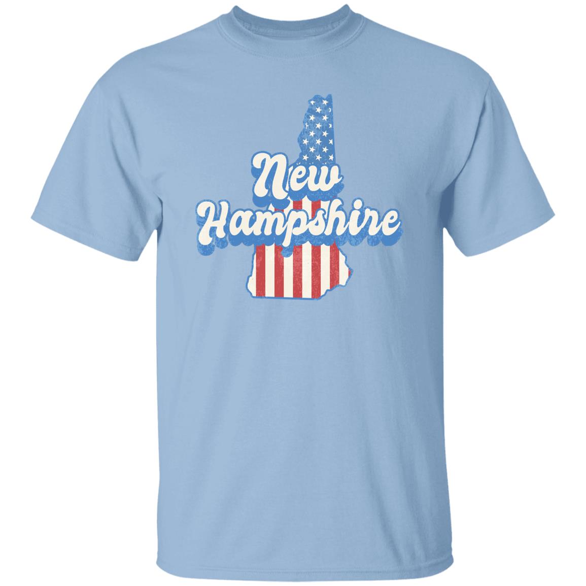 New Hampshire US flag Unisex T-Shirt American patriotic NH state tee White Ash Blue-Light Blue-Family-Gift-Planet