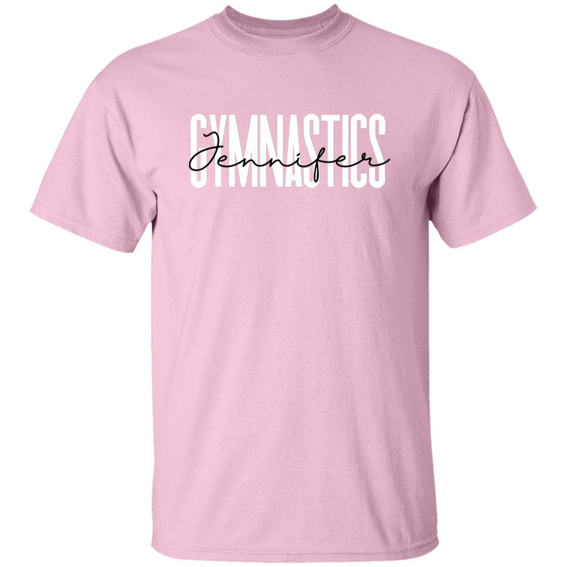 Personalized Gymnastics Unisex T-shirt Custom Name Gymnast tee Sand Blue Pink-Family-Gift-Planet