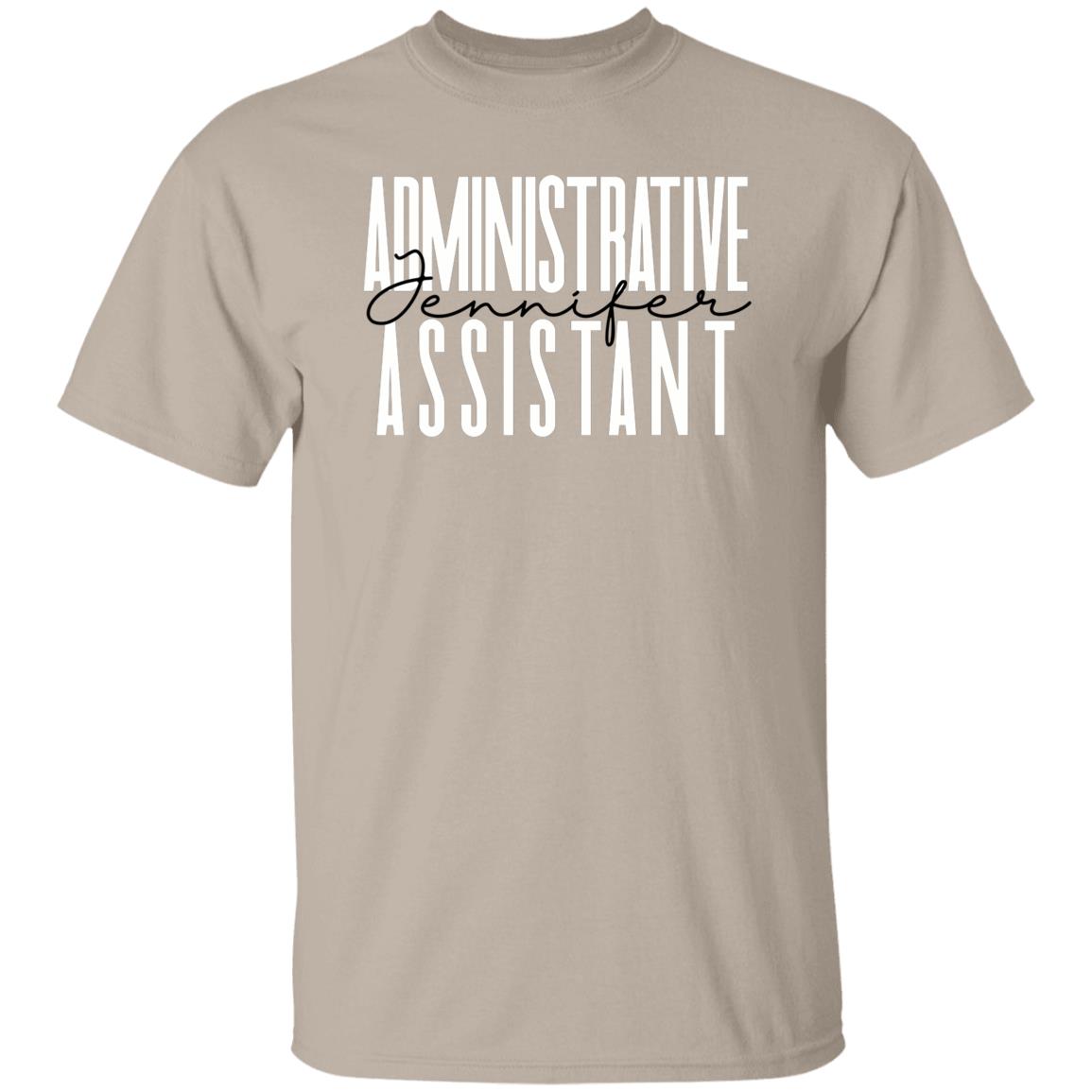 Personalized Administrative assistant Unisex T-shirt Custom name admin Sand Blue Pink-Family-Gift-Planet